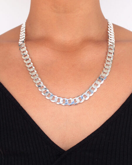 10mm Silver Curb Chain