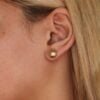 Gold Dome Stud Earrings