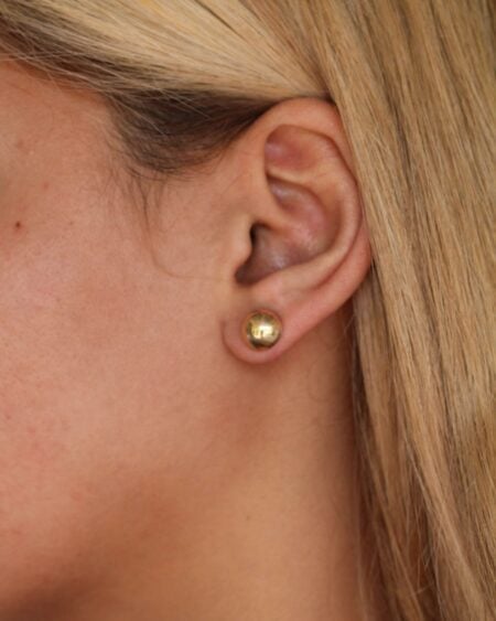 Gold Dome Stud Earrings