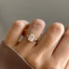 2ct Cluster Emerald Moissanite Engagement Ring