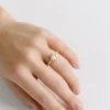 2ct East West Oval Moissanite Half Bezel Ring