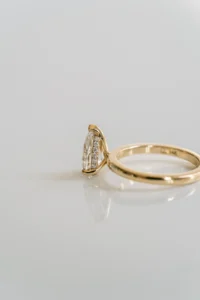 2ct Hidden Halo Pear Moissanite Ring