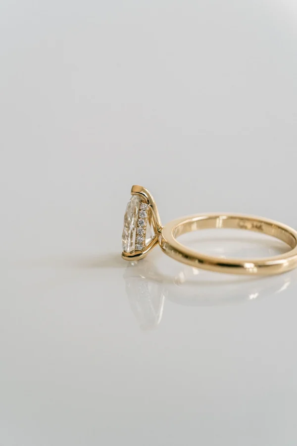 2ct Hidden Halo Pear Moissanite Ring