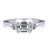 Emerald Moissanite Trilogy Ring