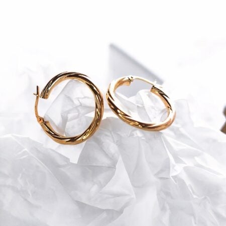 9ct Gold Twisted Hoop Earrings