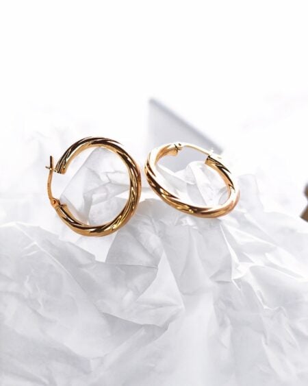 9ct Gold Twisted Hoop Earrings