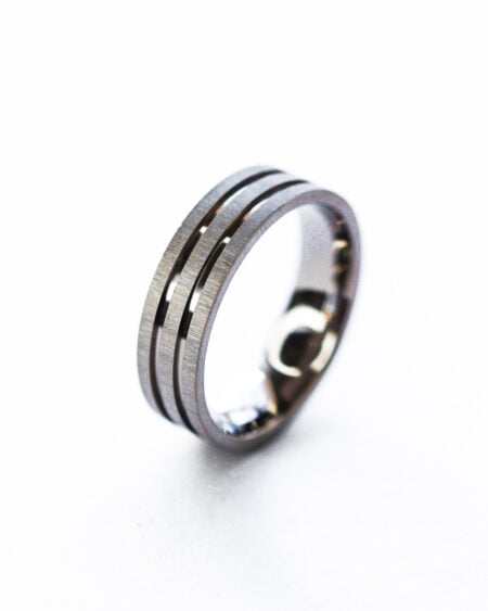 AJ-- Double Grooved Mens Ring