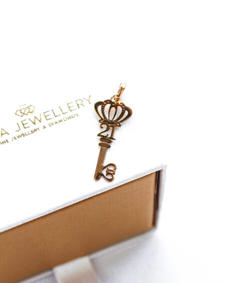 Gold Crown 21 Key Pendant