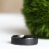 Bevel Edge Black Titanium Ring