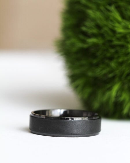 Bevel Edge Black Titanium Ring