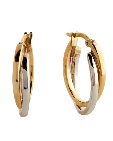 Gold Two Tone Hoop Earrings