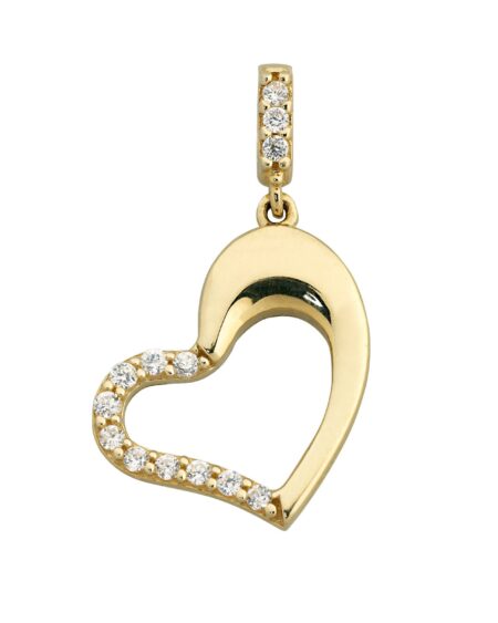 Gold Heart CZ Pendant
