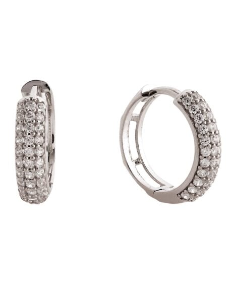White Gold Pave Earrings