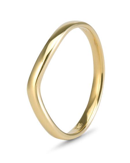 Gold Curved Wedding Band