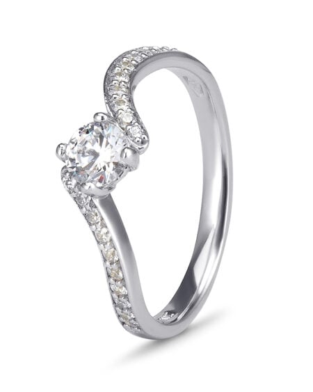 White Gold CZ Pave Ring