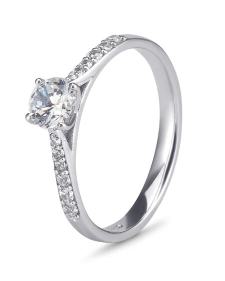 White Gold Pave CZ Ring