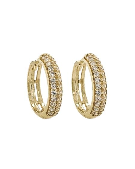 Gold CZ Huggie Earrings