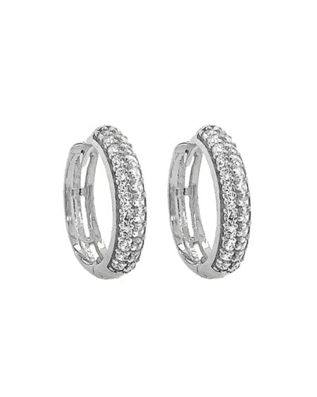White Gold Huggies Earrings