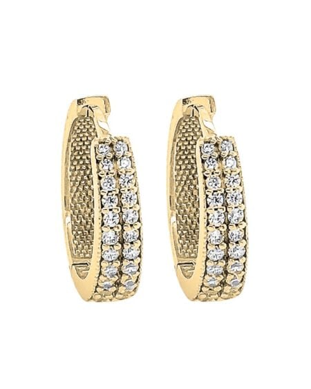 CZ Huggies Gold Earrings