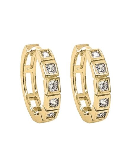 Gold CZ Hoop Earrings