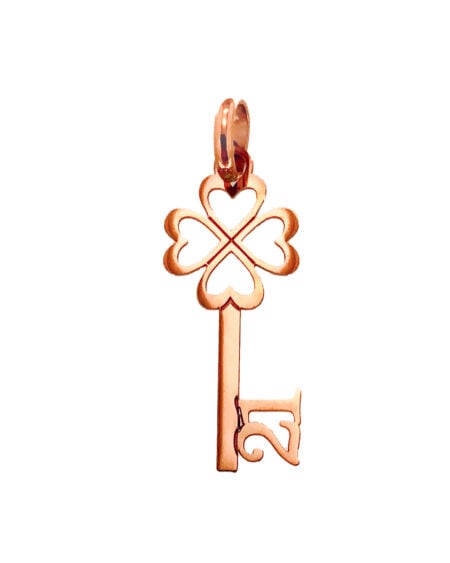 Clover 21st Key Pendant Rose Gold
