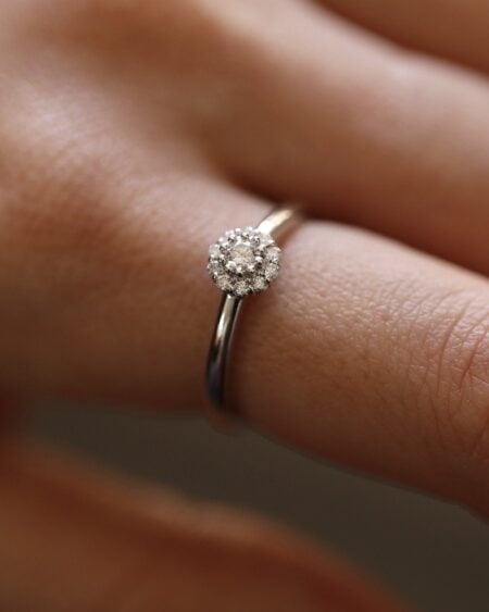 Moissanite Cluster Engagement Ring