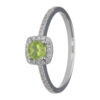 Cushion Peridot Diamond Ring