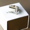 Custom Silver Square Geometric Ring
