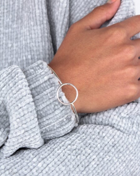 Custom Sterling Silver Circle Bangle Aria Jewellery
