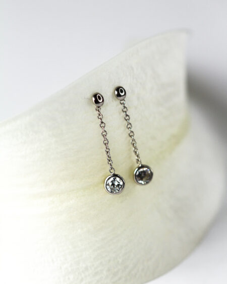 Fancy Silver Drop Stud Earrings 2