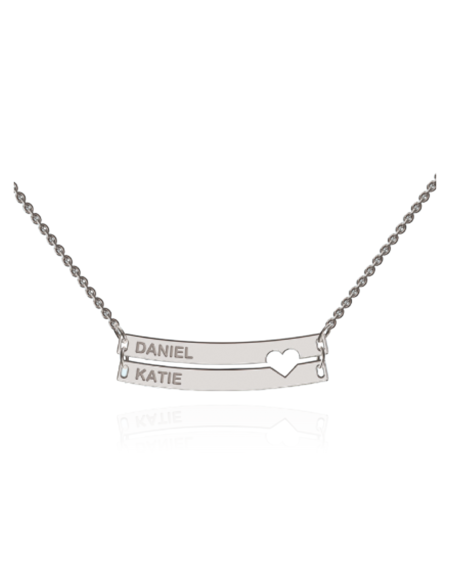 Silver Personalised Double Bar Necklace
