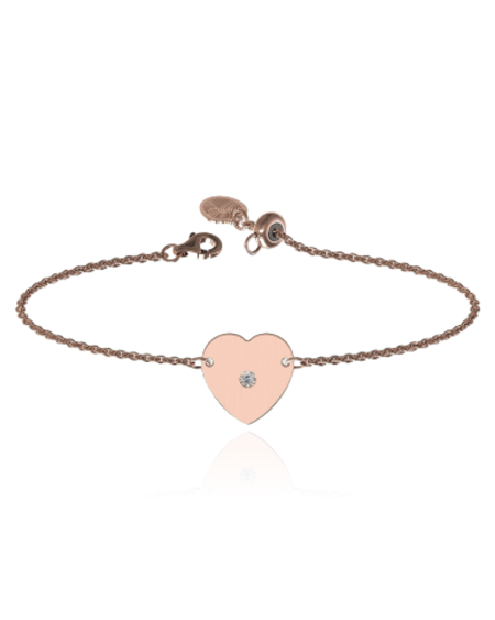 Gold Personalised Diamond Heart Bracelet