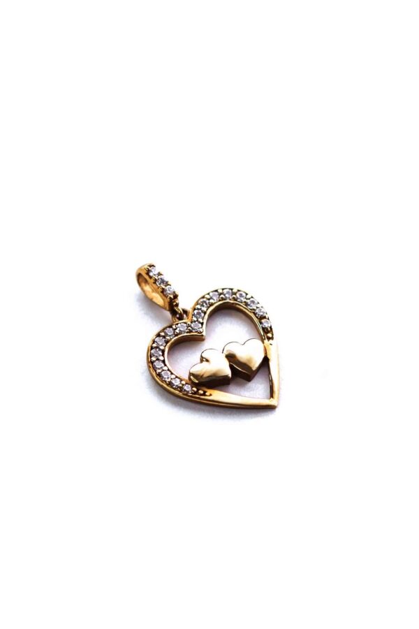 GOLD DOUBLE HEART PENDANTS