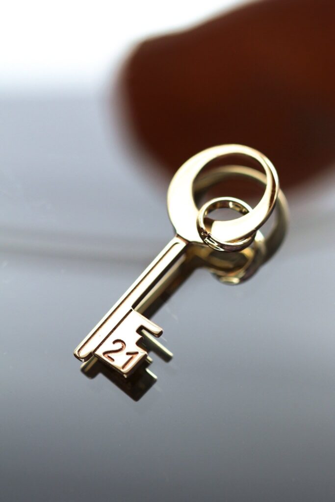 21 Key Pendant Silver or Gold , #1 Best 21st Birthday Gifts
