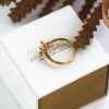 Gold CZ Princess Cut Ring Aria Jewellery