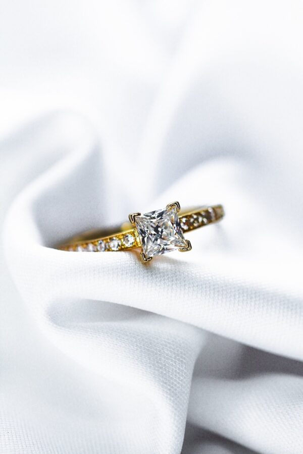 Gold CZ Princess Cut Ring South Africa Aria Jewellery