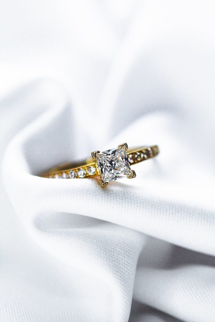 18k Gold Filled Cz Princess Cut Squared Top Ring main image 1
