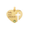 Gold Cross Heart Pendant