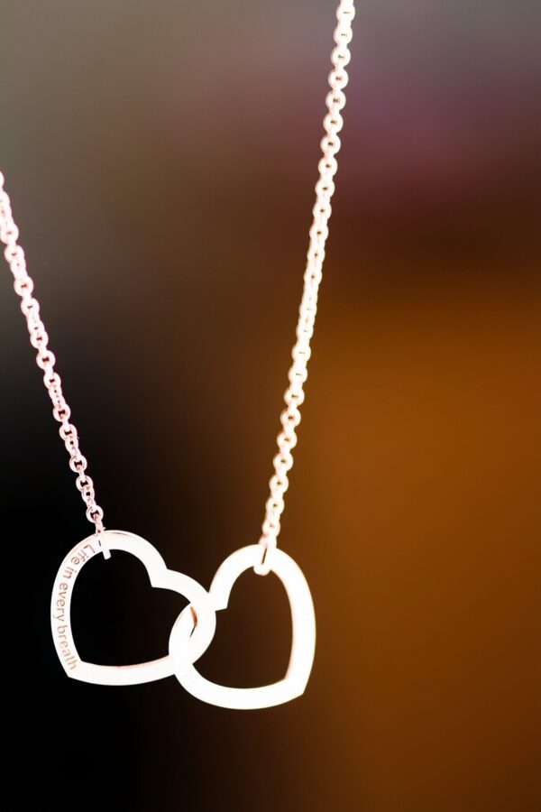 Gold Personalised Joined Hearts Necklace