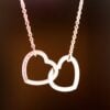 Gold Personalised Joined Hearts Necklaces