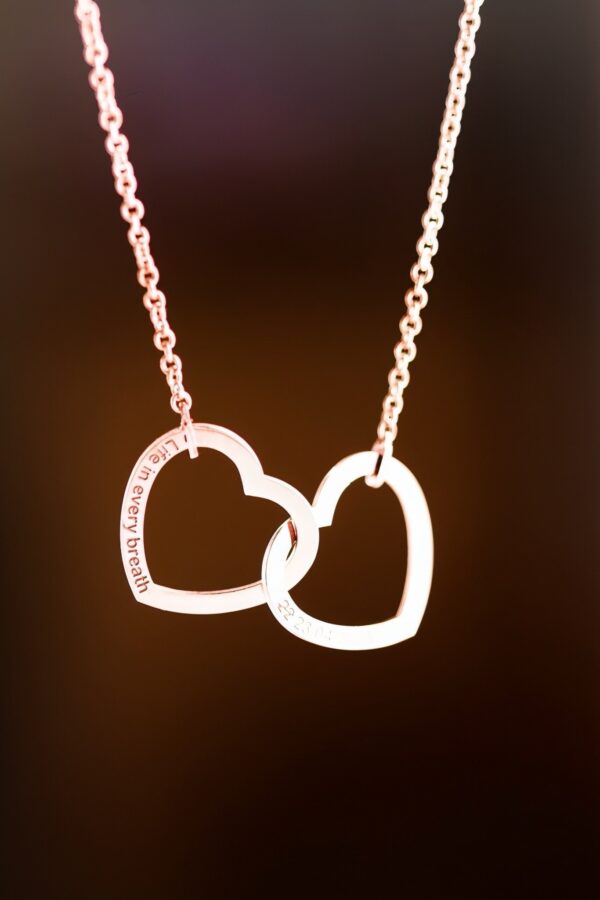 Gold Personalised Joined Hearts Necklaces