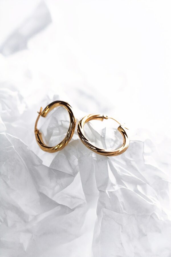 Gold Twisted Hoop Earrings