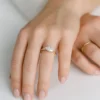 Half Bezel Marquise Moissanite Ring