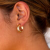 Gold Flat Back Hoop Earrings 1