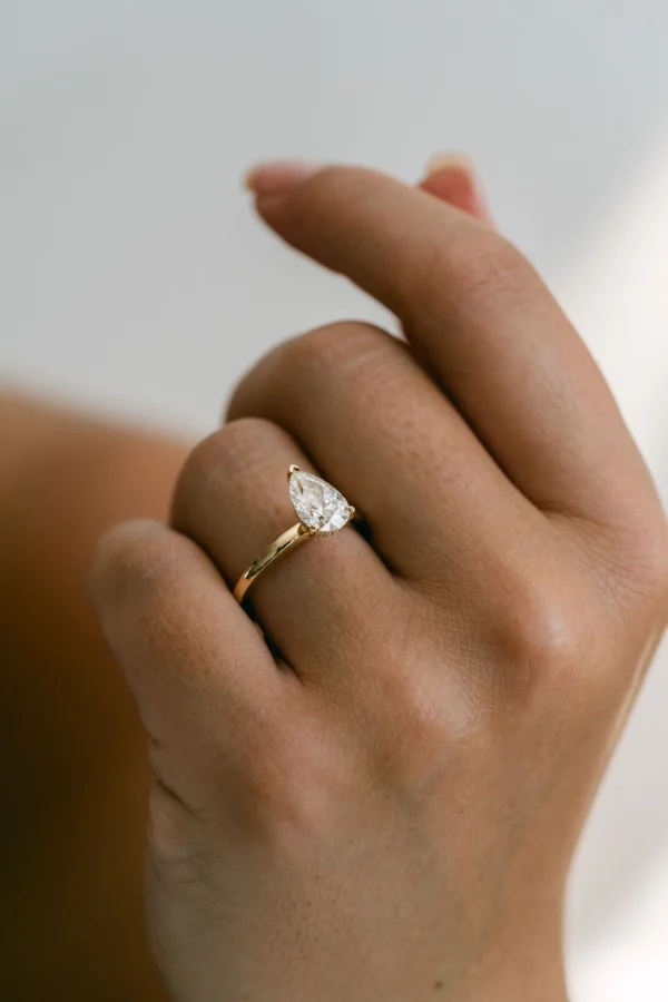 Hidden Halo Pear Moissanite Ring South Africa