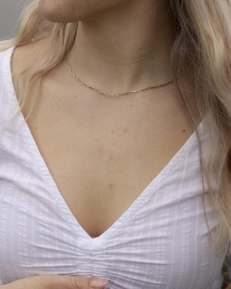 Small Gold Plated Paperclip Chain