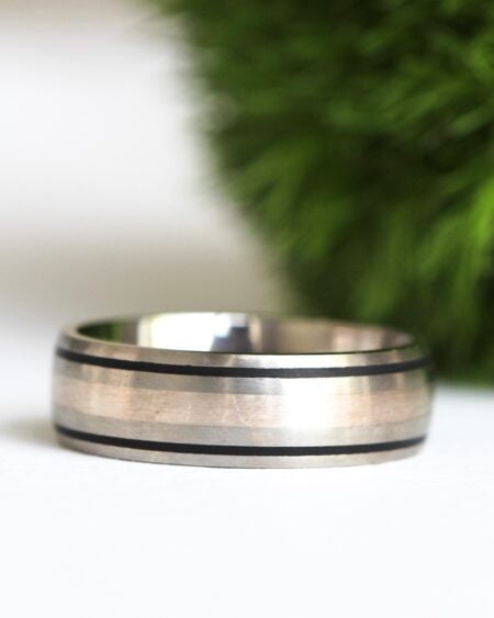 Titanium and Silver Wedding Band