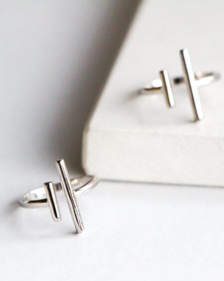 Silver Parallel Bar Ring