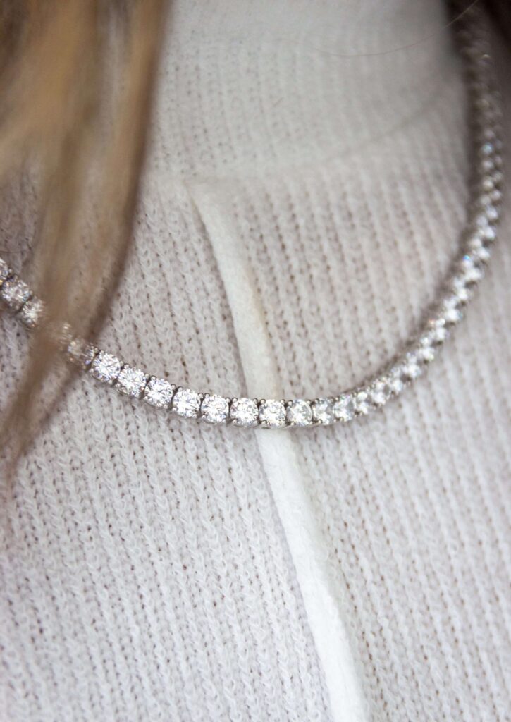 The Tennis Necklace in Silver main image 1