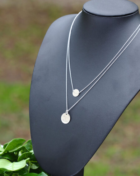 Layered Initial Disc Necklace